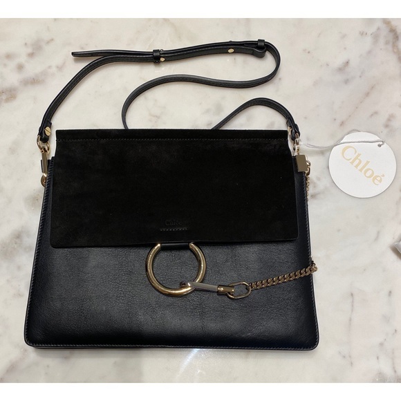 100% Authentic Chloe Faye Suede-Flap Shoulder Bag - Picture 5 of 12